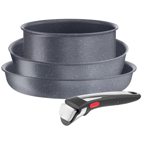 Tefal Ingenio Natural On Kochgeschirr, 4-teilig, stapelbar, Antihaftbeschichtung, Induktion, L7669402