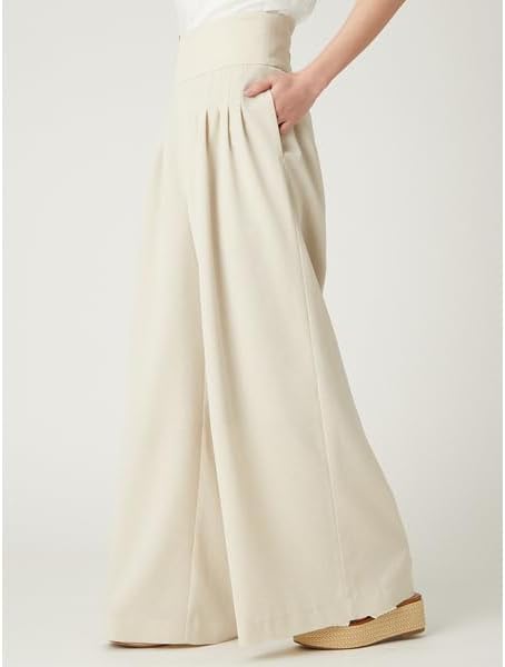 Amazon | [フレイ アイディー] ハイウエストタックワイドパンツ