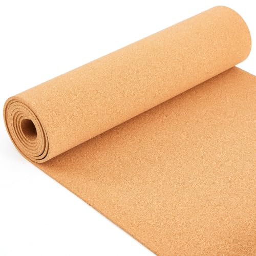 Pangda 16in x 24ft Multi-Purpose Cork Roll, 1/8" Thick Cork Sheet for DIY