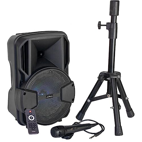 Party Light & Sound - PARTY-MOBILE8-SET - Altavoz de 8/20 cm 200w con Luces led, Soporte y micrófono