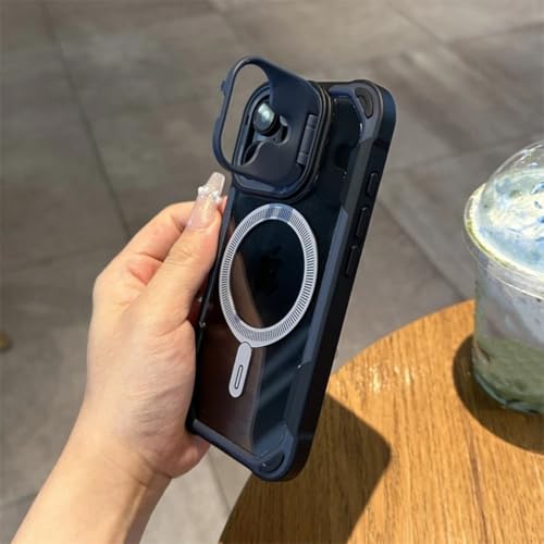 Coque antichoc aimantée pour iPhone 13 Pro Max protégeant l'appareil photo avec contour rose
