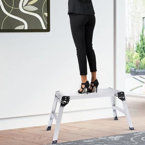 Miniatura 5 de Plataforma De Trabajo De Aluminio, Plataforma De Trabajo Plegable, Capacidad De Carga De 150 Kg, Plataforma De Seguridad Para El Hogar, Oficina, Taller Y Garaje