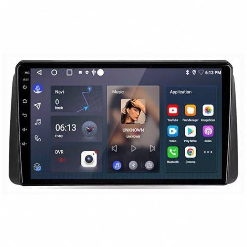 Radio Coche con Carplay Inalámbrico y Pantalla HD de 4 Núcleos para Viajes Conectados