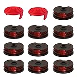 0.065'' 27FT Replacement Trimmer Spools for Hyper Tough, Weed Eater Spool Replacement Compatible with Hyper Tough GGT500WU, HT18-401-004-01,HT19-401-003-03, HT10-401-002-01 (10 Spools + 2 Cap Cover)