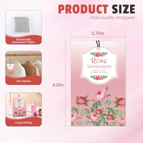 Image of FURWEY 16 Packs Rose Scented Sachets, Long Lasting Sachet Bag