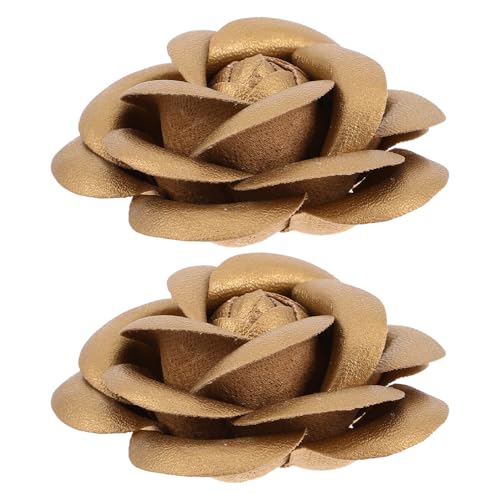LALADEFIEE Broches Dorados para Zapatos de Mujer Adornos con Flores de PU para Botas y Tacones Accesorios Decorativos para Bodas y San Valentín Pinzas Removibles para Calzado Elegante