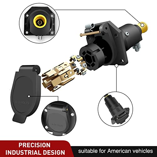 Nilight Dual Output 4 Way Flat Vehicle Side to 7 Way RV Blade Wiring Adapter 4 Pin to 7 Pin Round Blade and Trailer Harness Adapter w/Mounting Bracket for Truck RV by Nilight - Image 5