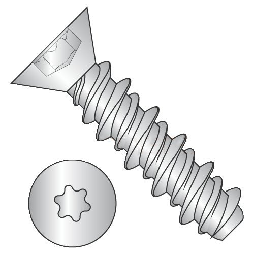 #4 x 3/8" High Low Style Thread Forming Screws/Six-Lobe/Flat Head / 18-8 Stainless Steel (Carton: 5,000 pcs)