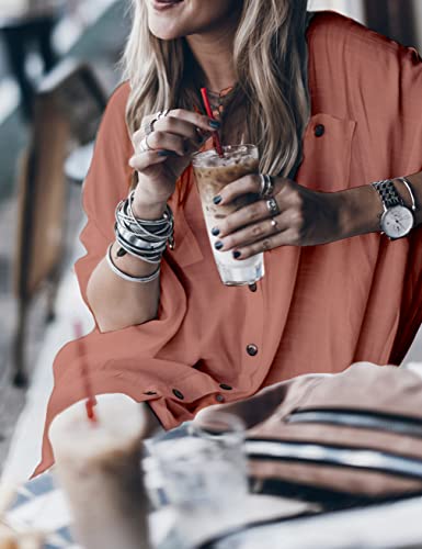 Image of Women's Swimsuit Cover up,Silky Button Down Shirt Midi Dress Kimono,Summer Bathing Suit Beach Coverups for Women (CP-Aline)