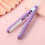 TypoGrove Purple Mini Hair Curler, Ceramic Mini Hair Curler for Short Hair Fine Hair, 2 in 1 Mini Ceramic Curler, Hair Straightener, Mini Curling Iron Barrel Short Hair, Hair Styling Tools