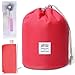 INVODA Cosmetic Bag Make Up Organizer Bag Waterproof Toiletry Bag with Drawstrings (Red)