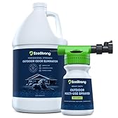 Eco Strong Outdoor Odor Eliminator | Outside Dog Urine Enzyme Cleaner – Powerful Pet, Cat, Animal Scent Deodorizer | Professional Strength for Yard, Turf, Kennels, Patios, Decks (Gallon with Sprayer)