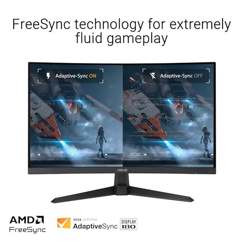 TUF Gaming VG27WQ3B Monitor Curvo 27", Quad HD VA (2560x1440), 0,5 ms (GTG), 180Hz, Tecnologia Extreme Low Motion Blur, FreeSync, 90% DCI-P3, Nero - Monitor - Immagine 3
