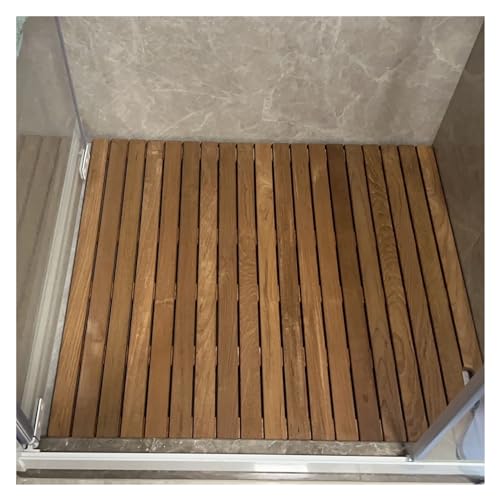Genérico Alfombrilla de Ducha de Madera Antideslizante para bañera, Piscina, baño Comercial, Impermeable, Alfombrilla de Ducha Grande de Madera de Teca Antideslizante para duchas Interiores y exterio