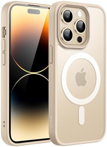 JETech Magnetyczna Etui dla iPhone 14 Pro Max 6,7 Cala Kompatybilny z MagSafe, Półprzezroczysta Matowe Tylna Szczupły Odporny na Wstrząsy Case (Głęboka Purpura)