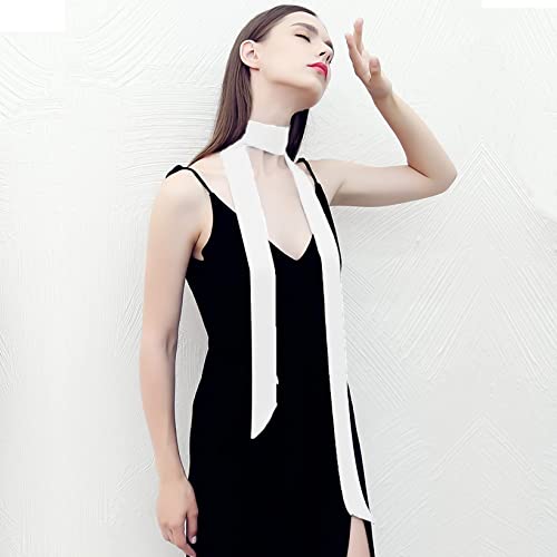 Long Thin Chiffon Silk-like Scarf - Skinny Neck Tie Waist Belt for Women Girls, 78.0 inch2