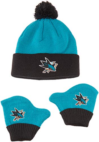 OTS NHL Infant Pow Pow Knit Cap & Mittens Set