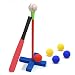 CeleMoon 16-Inch Kids Soft Foam T-Ball Baseball Set Toy, 8 Different Colored Balls, Carry/Organize Bag Included, for Kids Over 1 Years Old (Red)