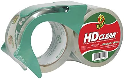Duck HD Clear Heavy Duty Packing Tape with Dispenser, 2 Rolls, 1.88 Inch x 54.6 Yard, (393184)