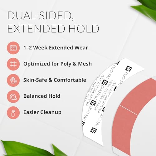 Image of Duo-Tac CC Contour Tape 36 Pieces for Wig Tape Installs, Lace Systems, Toupee Applications, Hair and Adhesive Strips Prep Offering Extended Wear Hold, Low Residue and Dual-Sided Use for Mesh and Poly