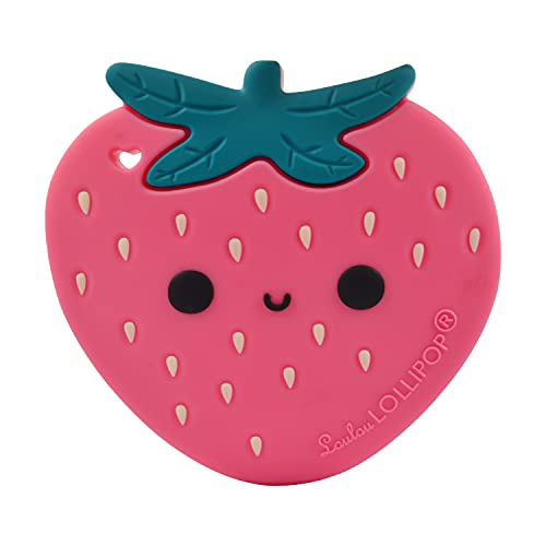 Image of Silicone Teether – Food-Grade, BPA-Free Teething Relief Toy for Babies – Safe, Durable & Easy-to-Hold Infant Teether – Textured Sensory Toy for Soothing Sore Gums - Strawberry