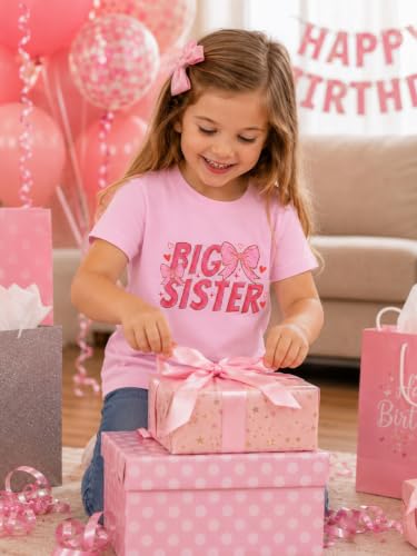 Image of Funnycokid Big Sister Shirts for Girls Pregnancy Announcement 1-7 Years