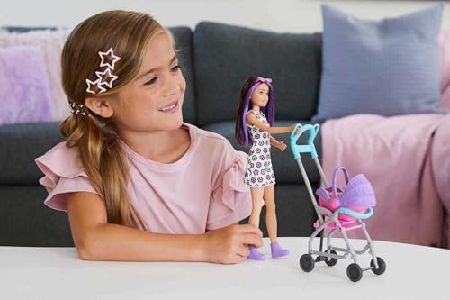 Barbie Skipper Babysitters, Inc. Playset with Skipper Babysitter Doll (Brunette), Stroller, Baby Doll & 5 Accessories, Toy for 3 Year Olds & Up - 1