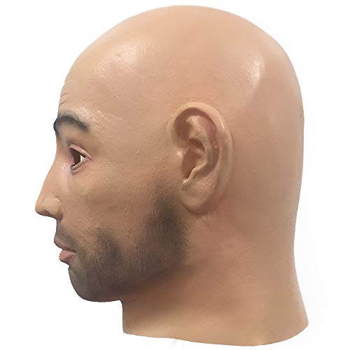 Zhongcai HMASK Realistic Human Latex Mask Head Halloween Masquerade Novelty Masks Costume Dress (Male A) Yellow thumb #3
