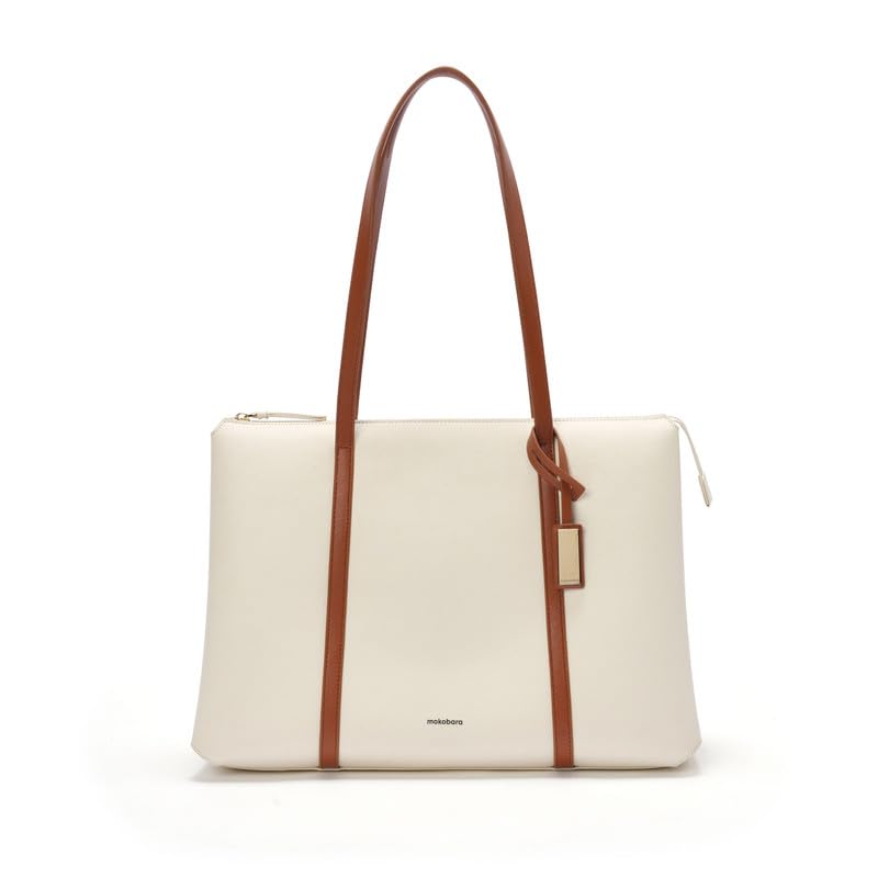 The Easy Going Tote | Vegan Leather Black Tote Bag for Women (Coconut Cream 2.0)