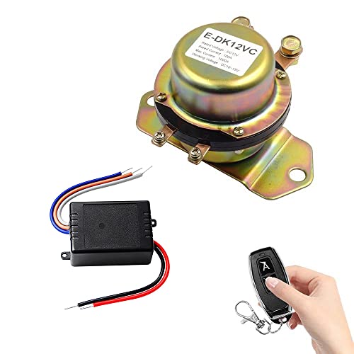 QIACHIP Car Remote Control Battery Switch Disconnect with Positive Connection Cable DC 12V Latching Relay Electromagnetic Solenoid Valve Terminal Master Kill System Anti-Theft