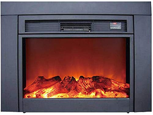 Elektrischer Kamin zur Wandmontage, elektrischer Kamin-Einsatz traditioneller antiker eingebauter Elektroherd Glastür und tragbarer