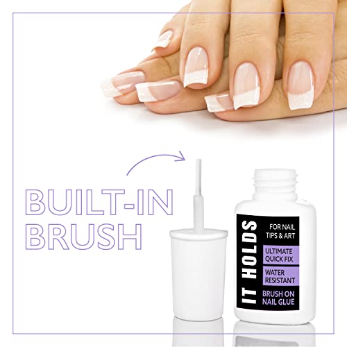 Brush On Nail Glue For Press On Nails, Extra Strong Nail Glue For Acrylic Nails, Waterproof Nail Glue For Fake Nails Long Lasting Nail Bond, Professional Nail Glue For Nail Tips (8Ml), 0.27 Fl Oz #TOP7