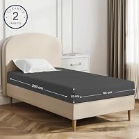 Dreamzie - Spannbettlaken - 80x190/200cm - 100% Baumwolle Jersey | Anthrazit · Leintuch mit Rundumgummi · Spannbetttuch bis 12cm Steghöhe · Oeko-Tex zertifiziert · Einzelbett – Ansicht 2