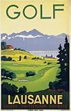 Poster Lausanne Golf Schweiz Super A1