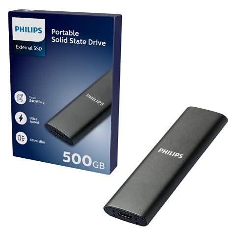 Philips Portable Externe SSD 500 GB USB-C Cover