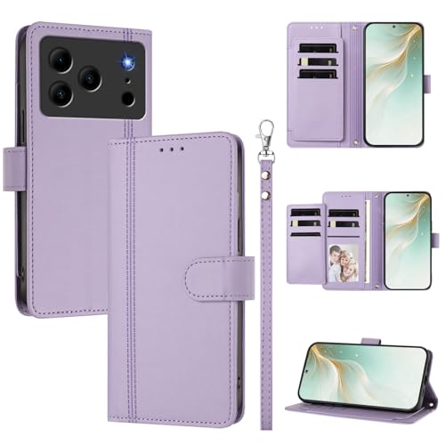 �X�}�z�P�[�X �Ή��@�� for Doogee Note 56 (Pro) / Note 56 Plus �X�}�z�P�[�X�y�E�H���b�g�f�U�C�� �f���A���J�[�h�X���b�g �L���b�V�� �t���b�v���X�^���h �����h�~�zPurple
