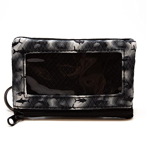 Surfshorts Wallet, Aqua Flauge Sonar Gray, 3" x 4.5", Minimalist