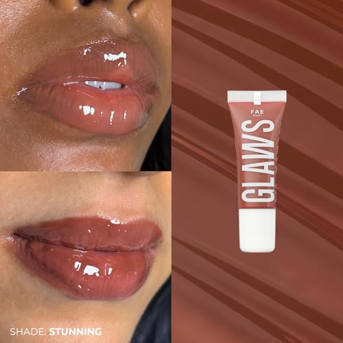 Image of FAE Beauty Mini Peptide Lip Gloss Trio - Festive Edition | With Passionfruit Oil & Argireline to Smoothen, Even, and Soften Lips | Non Sticky | Hydrating | Vegan | Shades - Stunning | Slaying | Popping
