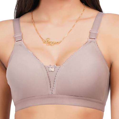 Image of Non Padded in B, C and D Cup Bra - Made of Pure Cotton Full Coverage Over Size Non Wired Pushup Soft Cup for T-Shirt Saree Dress Sports Garment for Daily Use Everyday