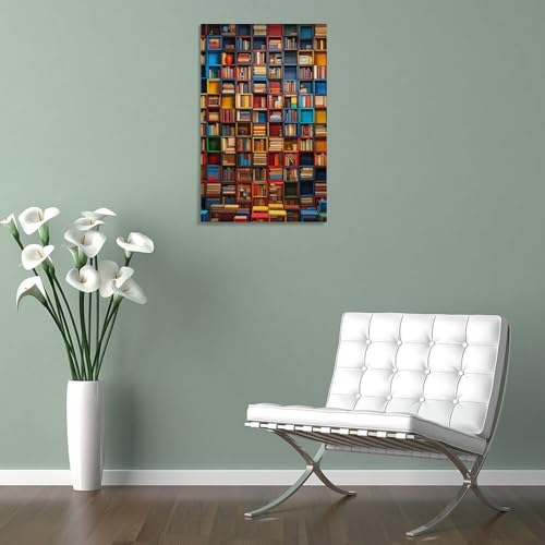 Impression sur toile bibliothèques murale déco de maison 50x75cm - 5