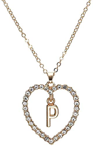 Preisvergleich Produktbild CKAWM Halskette Kristall Frauen S Halskette Liebesbrief Ketten Halskette Personalisierte Elegante Romantische Liebe Anhänger Halskette Schmuck Geschenk