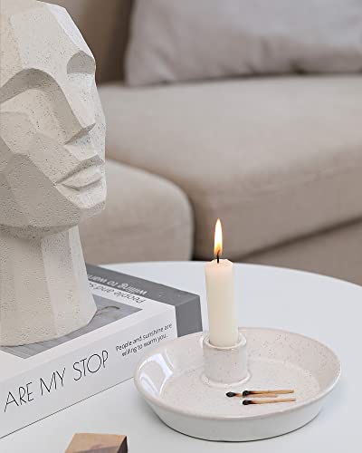 Dn Deconation Ceramic Taper Holder, Ivory White Candlestick Holder, Small Candle Holder For Decoration #TOP2