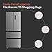 Cookology 391L Freestanding French Door Fridge Freezer - 70cm - LCD Temperature Control - 4 Star Freezer Rating - Frost Free - Inox