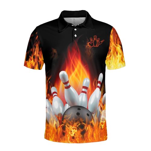 Bowling Polo Shirts 3D for Men & Women, Bowling Jersey Shirt, Team Bowling Shirts Short Sleeve Polo Gift2