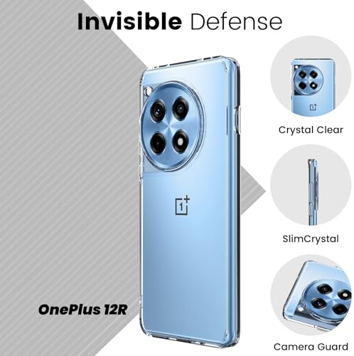 Image of KAPAVER Hybrid Crystal Clear Back Cover Case for OnePlus 12R | Protective Shockproof Hard PC Soft Flexible TPU Cover