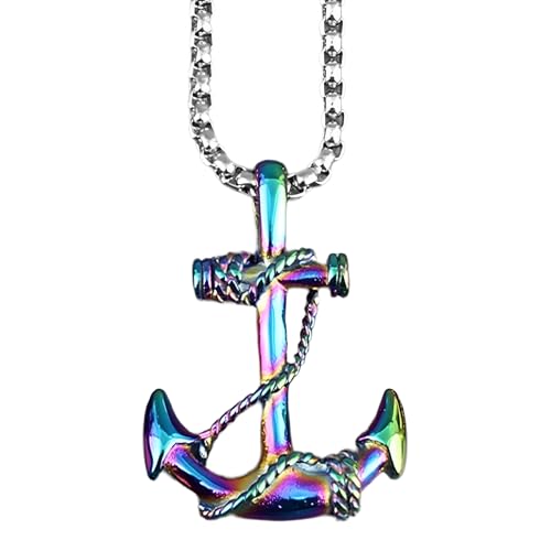 Bijoux nautiques collier ancre de mer pour homme et femme en argent sterling vintage