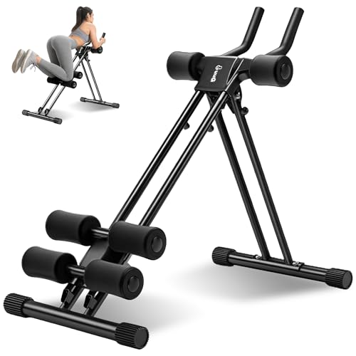 GUUG Bauchmuskeltrainer Bauchtrainer für Zuhause: Bauch Trainingsgerät Klappbar Bauchmuskeltraining Gerät Fitness Bauchtraining Abdominalmaschine Home Gym Equipment für Zuhause Männer Frauen Schwarz