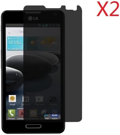 ALAPU(TM) Premium Privacy Anti-spy Screen Protector Flim for LG Optimus F6 - 2 Packs ( Micro-Fiber Cleaning Cloth Included )