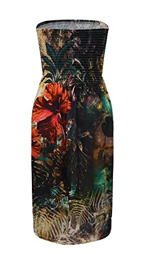 Image of Zyyfly Womens Summer Beach Dresses Strapless Cover Ups Dress Tube Top Sundresses