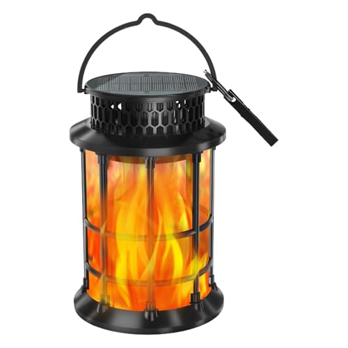 Lanterne Solaire à Flamme | Balises Solaires Étanches pour Allées - Lampadaire Économe Énergie pour Jardin Arrière-Cour Arbre